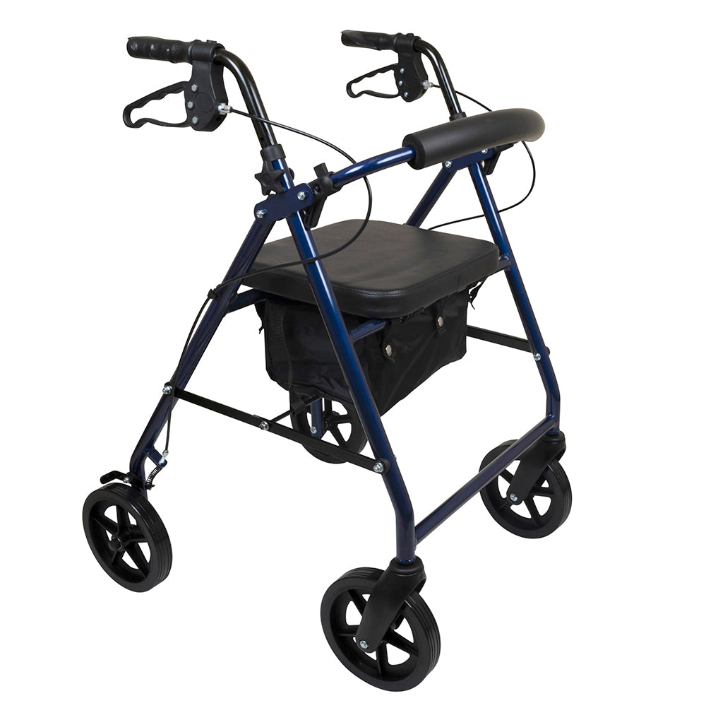 deluxe aluminum rollator blue 8 wheels