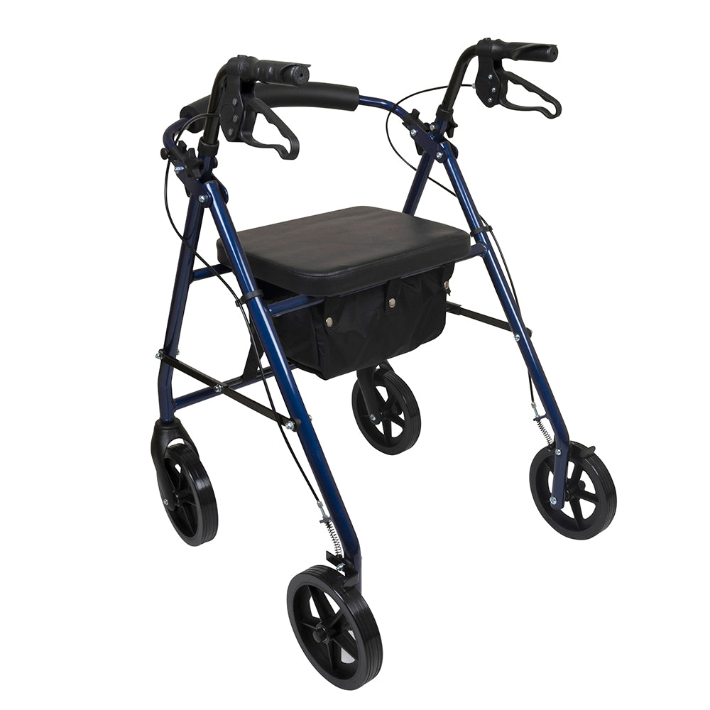 deluxe aluminum rollator blue 8 wheels