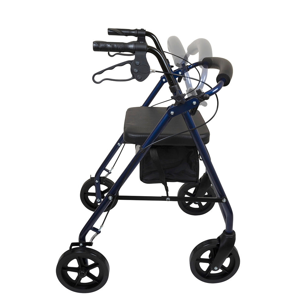 deluxe aluminum rollator blue 8 wheels