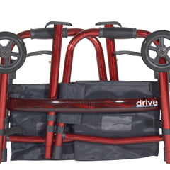 deluxe folding travel walker red