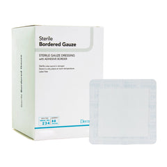 Island Dressing DermaRite Bordered Gauze 4 X 10 Inch Rectangle Sterile