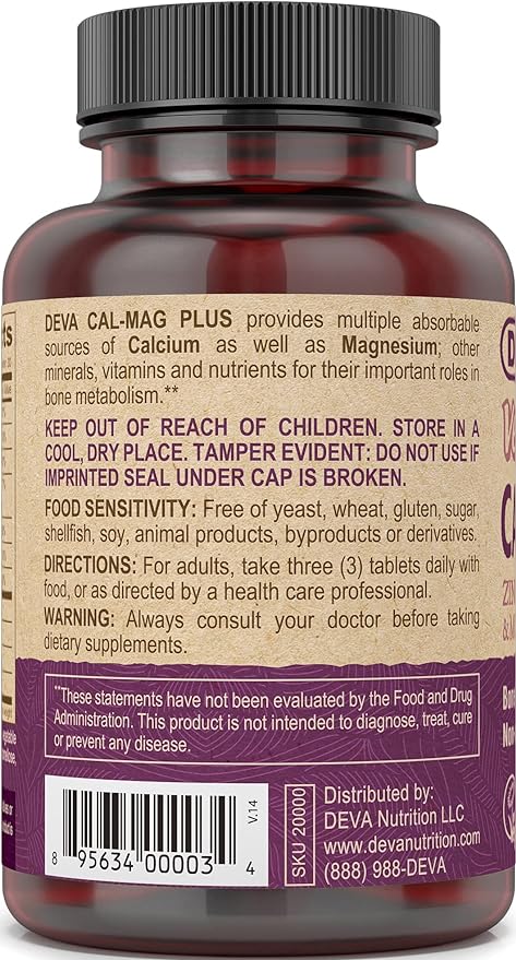 deva vegan vitamins cal mag plus 90 tablets