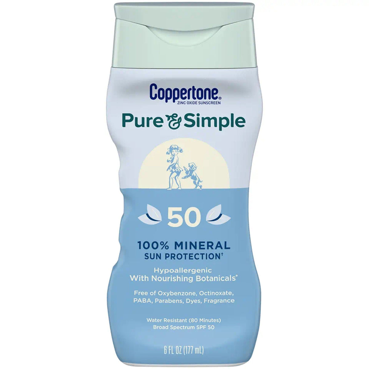 Sunscreen Coppertone Pure and Simple SPF 50 Lotion 6 oz. Bottle,Packaging Type- Each Default Title
