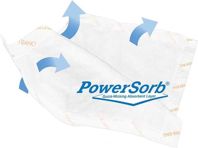 disposable underpad tranquility air plus powersorb material absorbency
