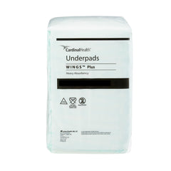 Disposable Underpad Wings Plus 36 X 36 Inch Fluff / Polymer Heavy Absorbency