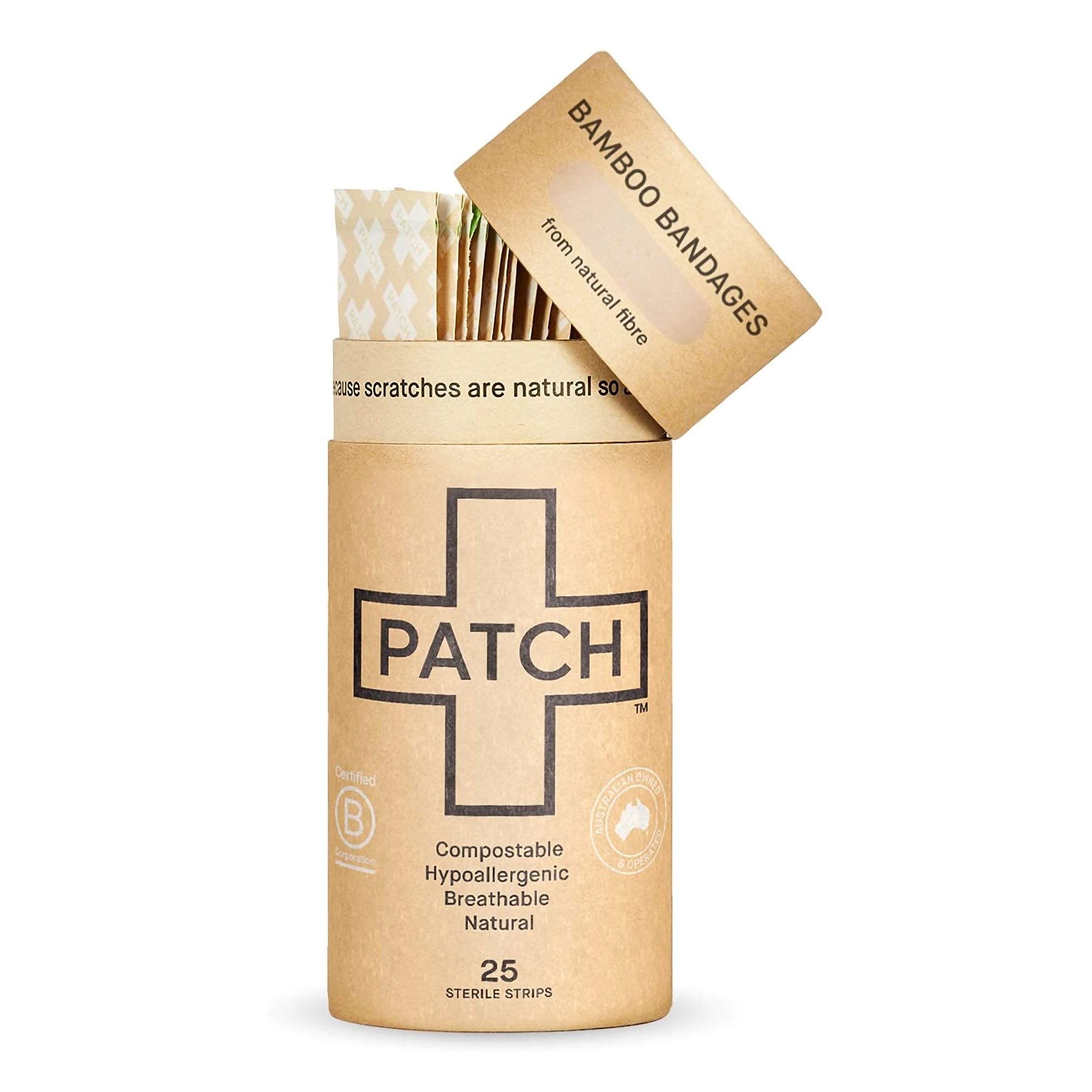Adhesive Strip Patch 3/4 X 3 Inch Bamboo Rectangle Tan Sterile