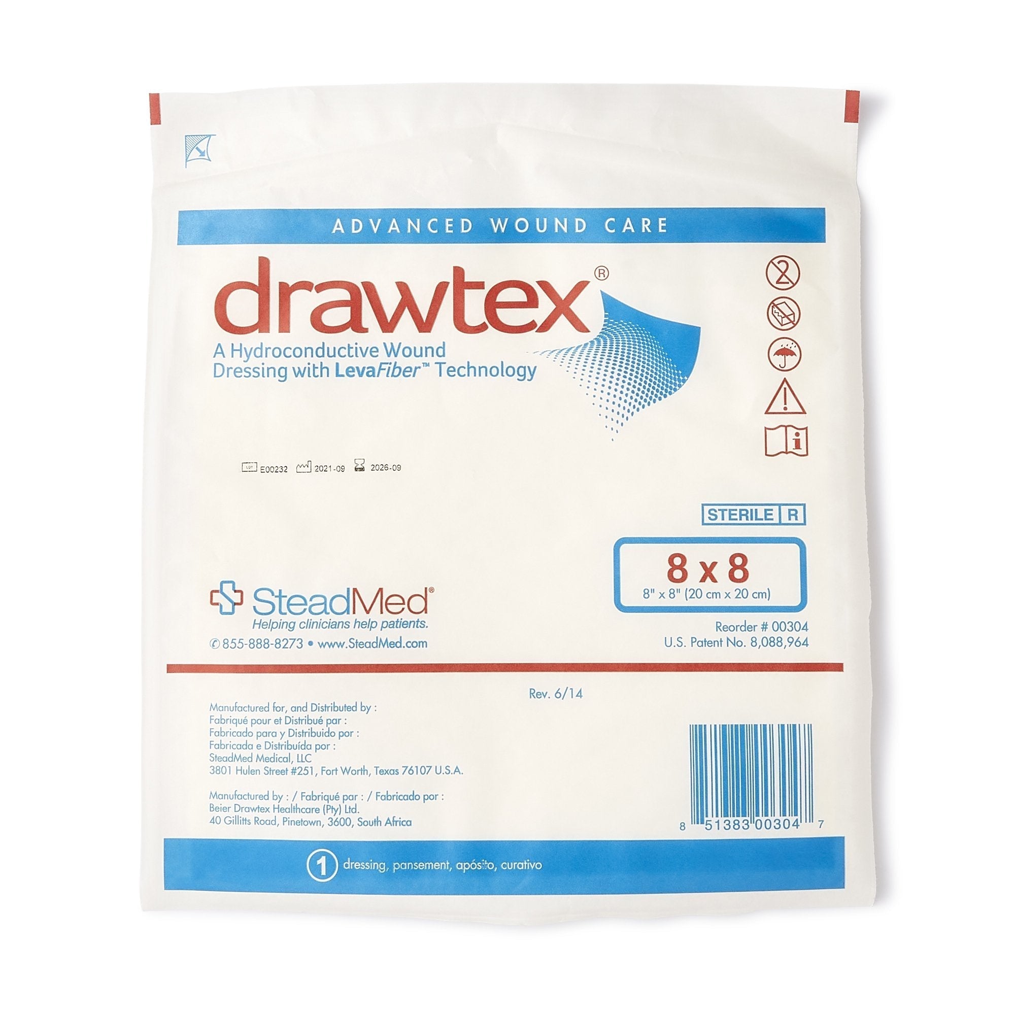 drawtex nonadherent dressing 8 x 8 inch drawtex hydroconductive wound dressing mk764299bx