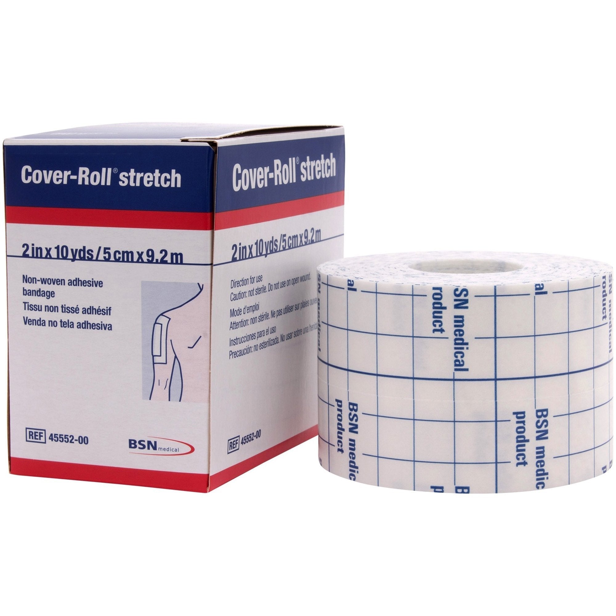 Dressing Retention Tape with Liner Cover Roll Stretch White 2 Inch X 10 Yard Nonwoven Polyester NonSterile