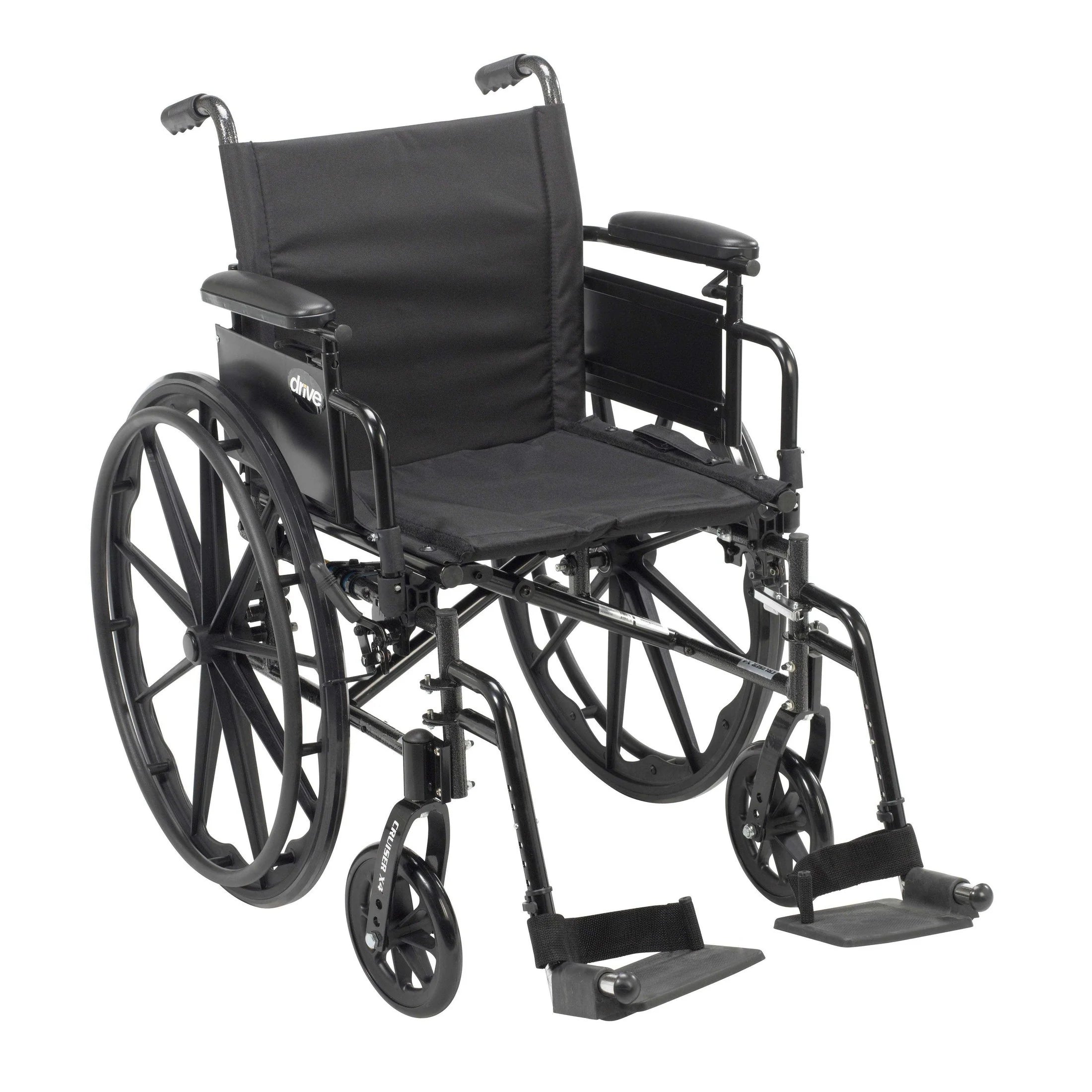 cruiser x4 wheelchair 18 w sf ht adj flip back full arms