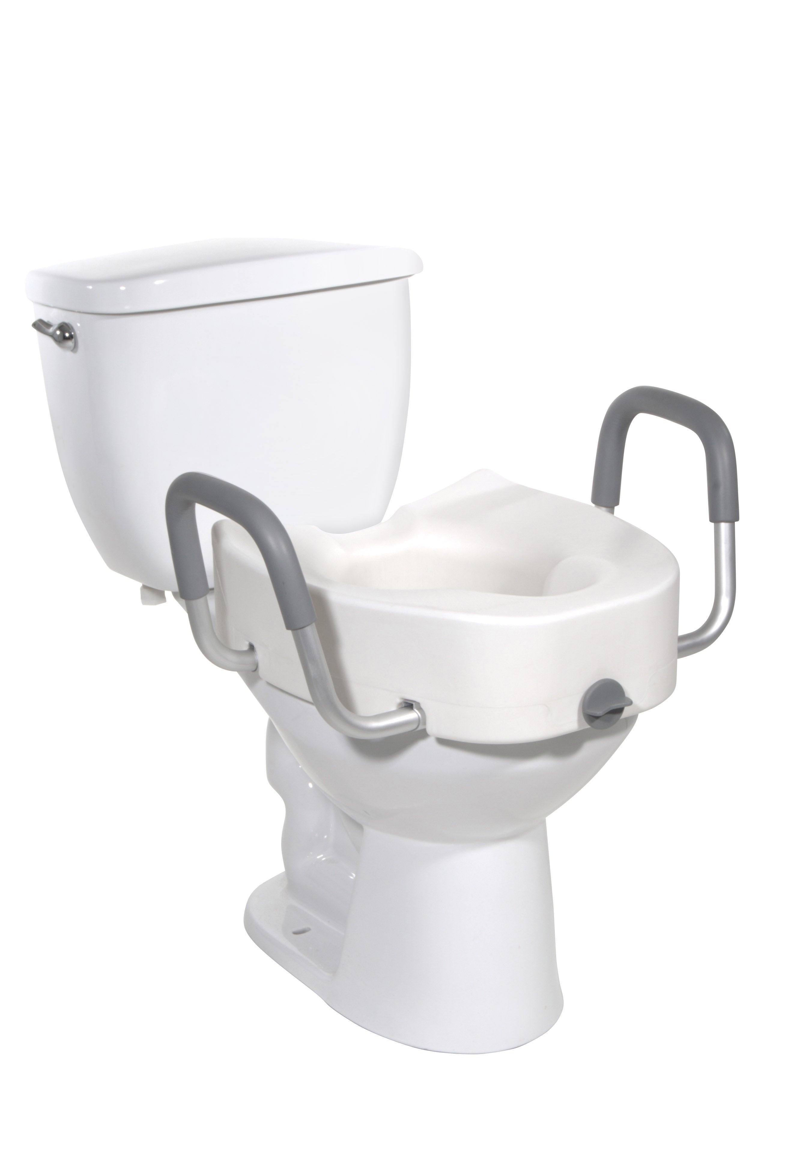 Raised Toilet Seat with Arms drive Premium 5 Inch Height Elongated 300 lbs. Weight Capacity