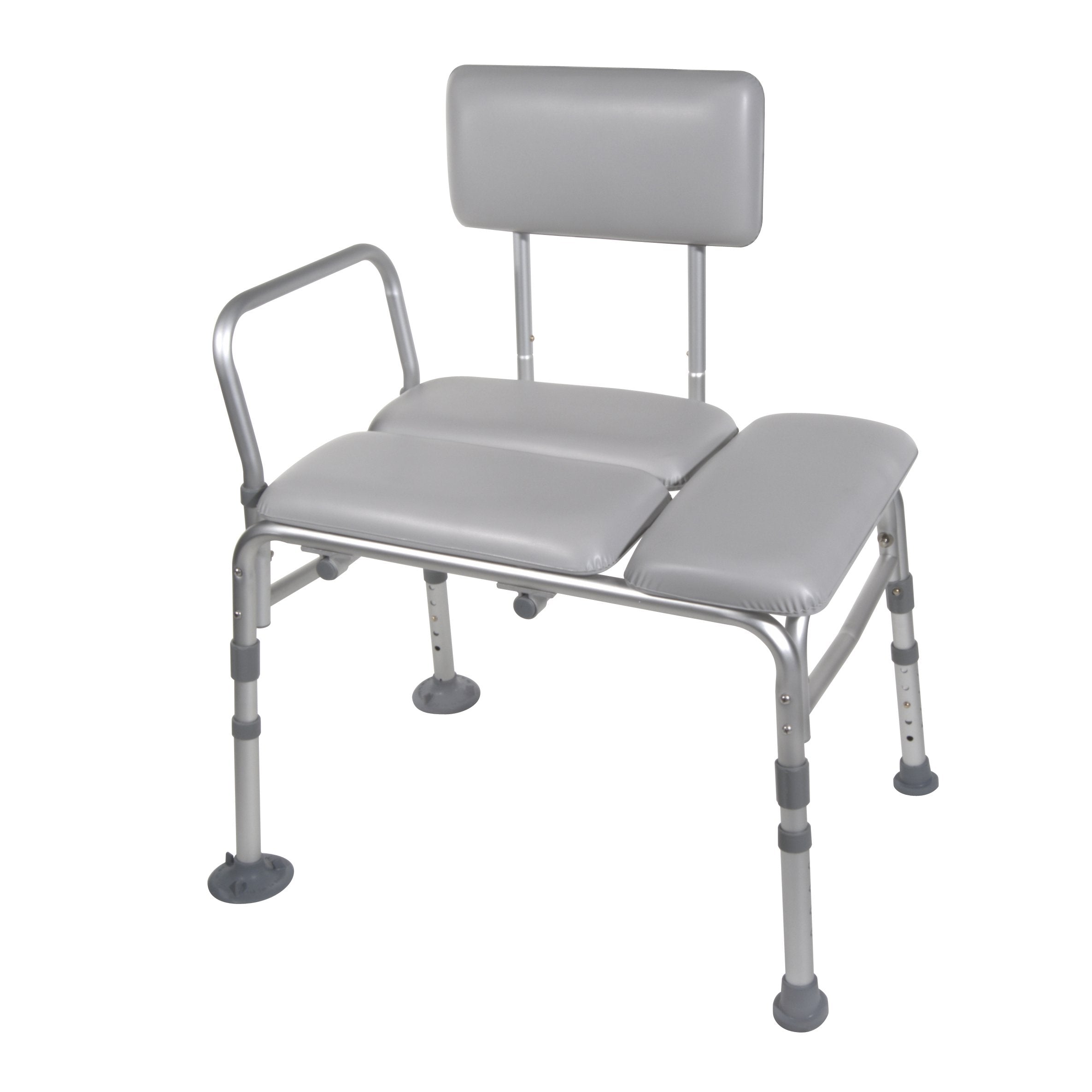drive Knocked Down Bath Transfer Bench Arm Rail 17 3/4 to 21 3/4 Inch Seat Height 400 lbs. Weight Capacity