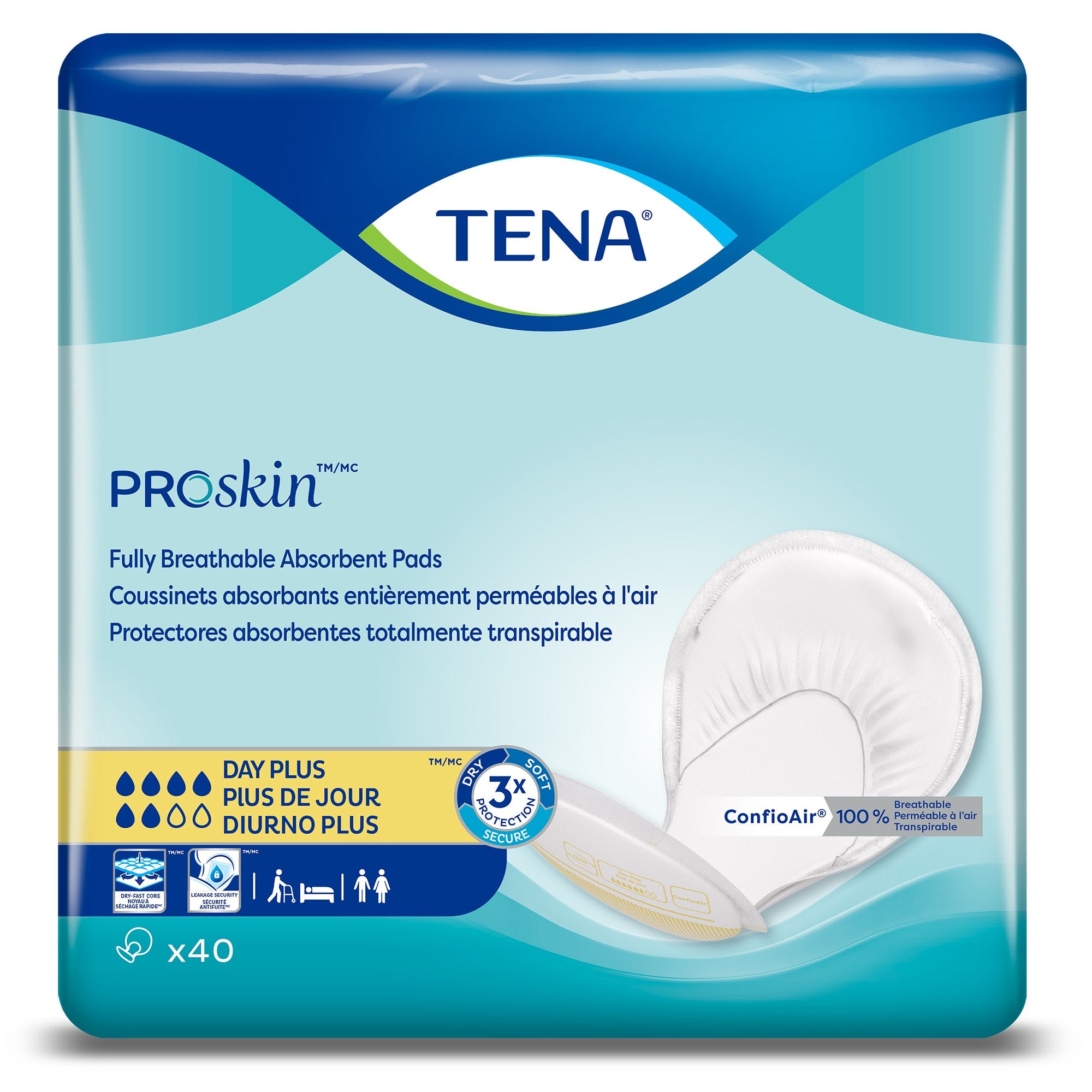 Incontinence Liner TENA ProSkin Day Plus 24 Inch Length Heavy Absorbency Dry-Fast Core One Size Fits Most