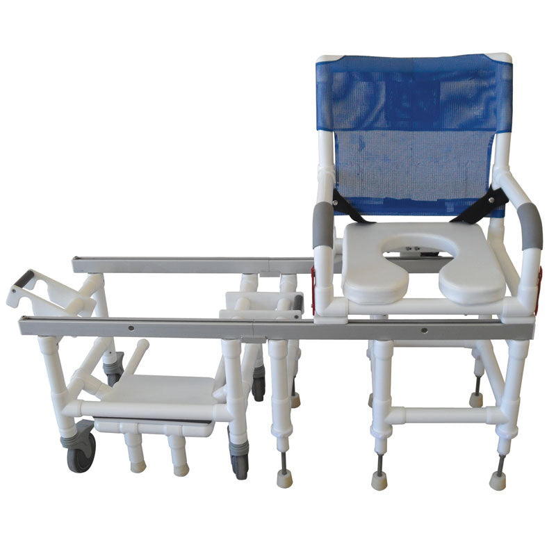 dual commode shower transf pvc chair deluxew onestep lock