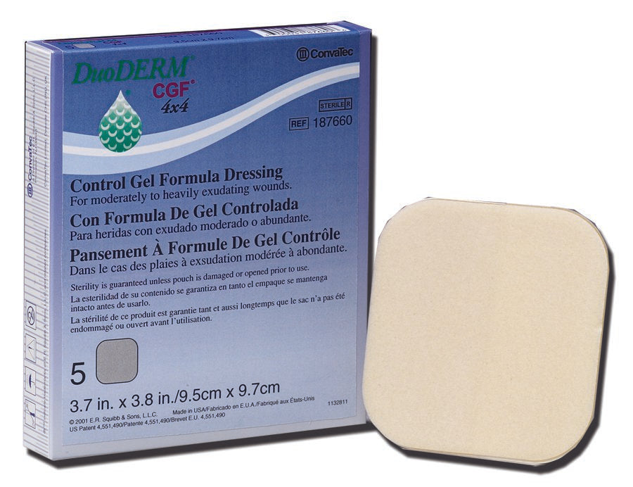 Hydrocolloid Dressing DuoDERM CGF Foam Backing 8 X 8 Inch Square Hydrocolloid