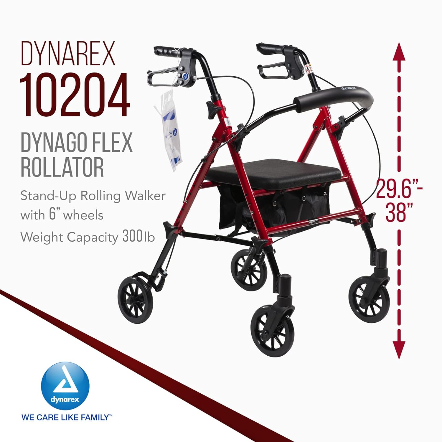 dynago flex adjustable seat height w detachable caster