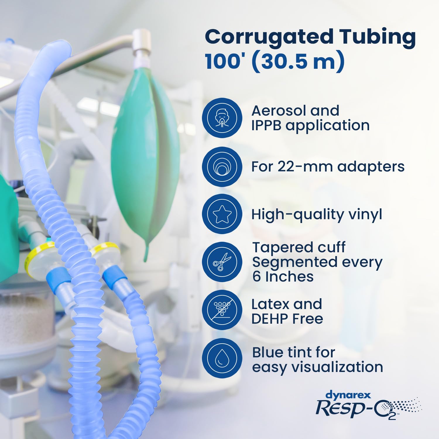 dynarex 34213 corrugated tubing 6 1 8 m