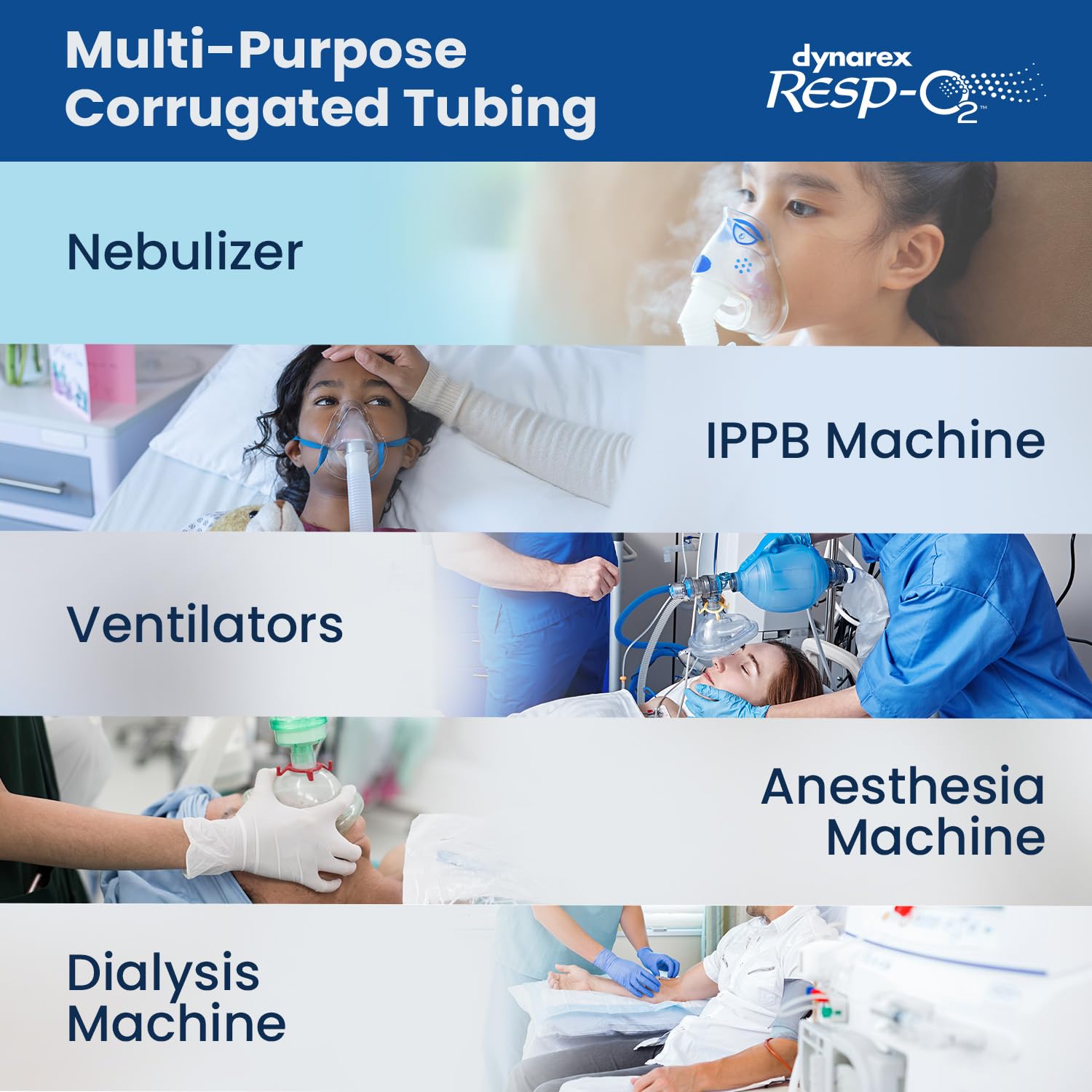 dynarex 34213 corrugated tubing 6 1 8 m