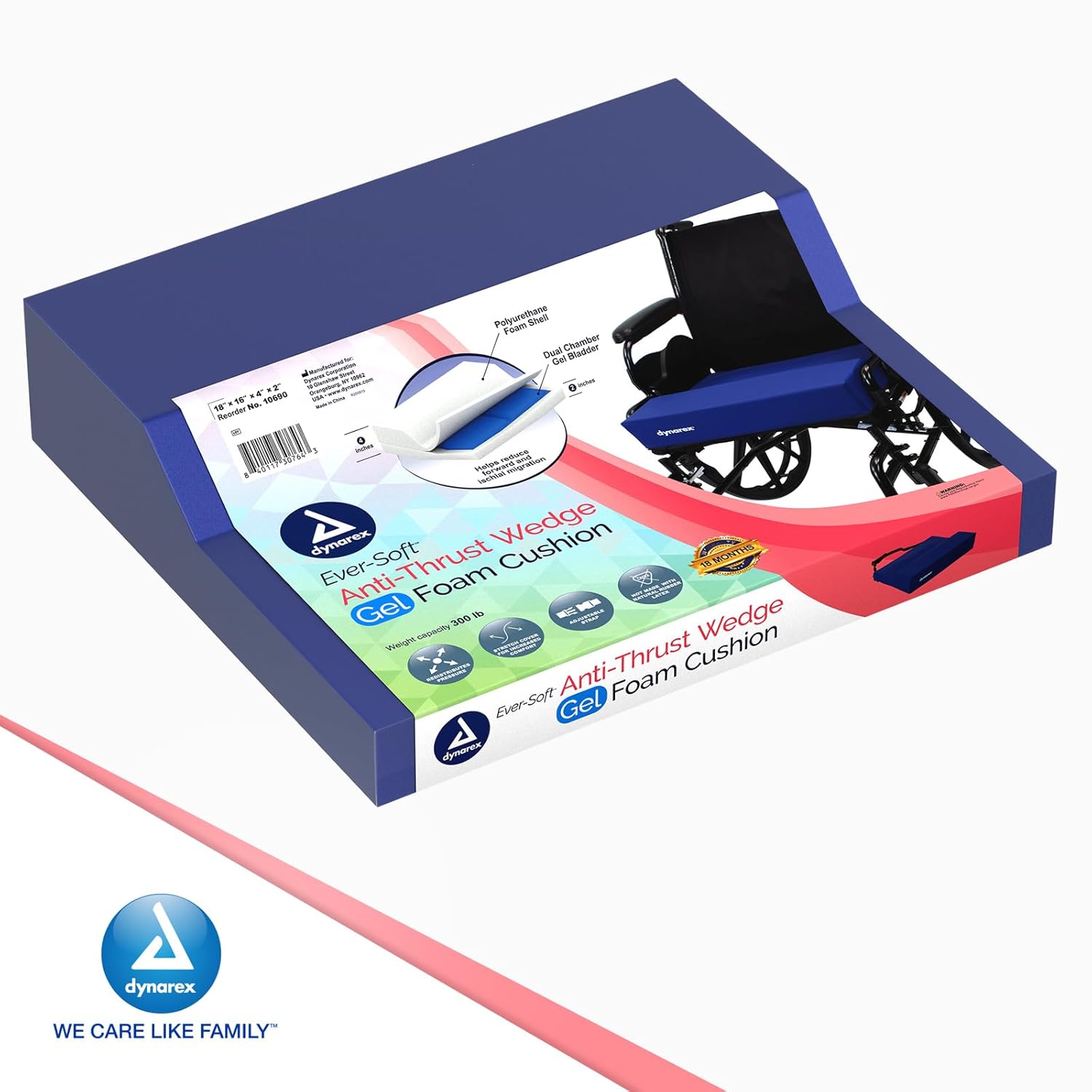 dynarex anti thrust wedge gel foam cushion