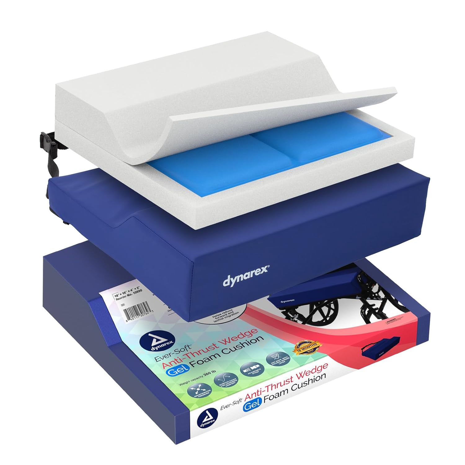 dynarex anti thrust wedge gel foam cushion