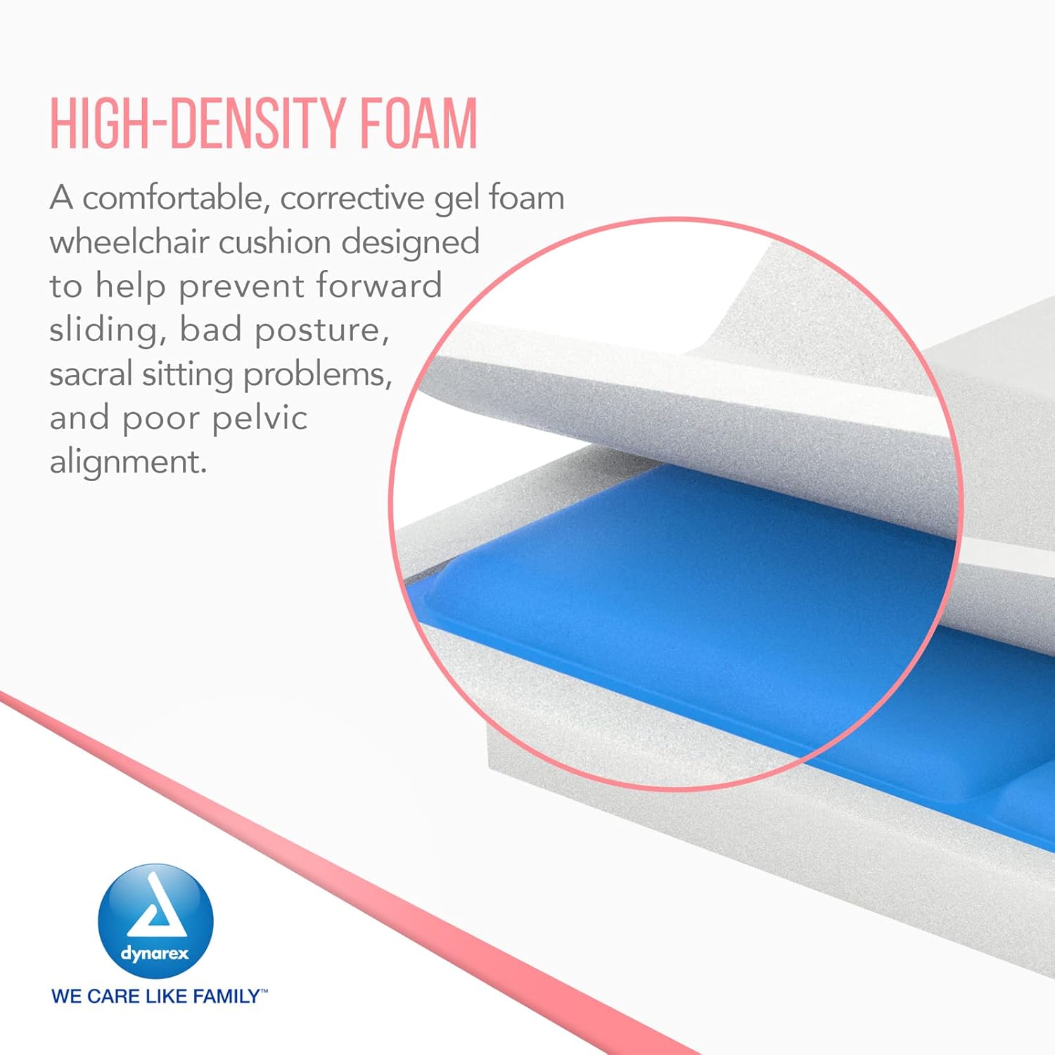 dynarex anti thrust wedge gel foam cushion