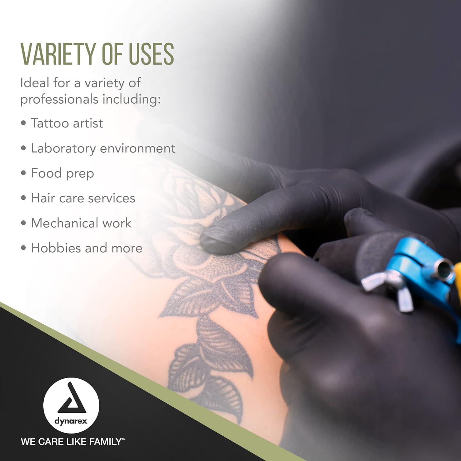 dynarex black arrow latex exam gloves powder free