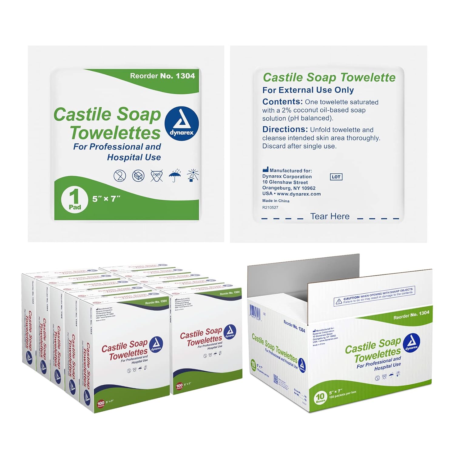 dynarex castile soap towelettes