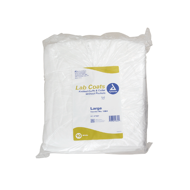 dynarex disposable lab coats without pockets