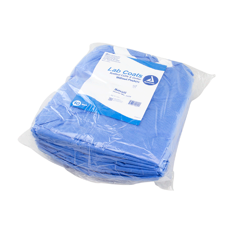 dynarex disposable lab coats without pockets