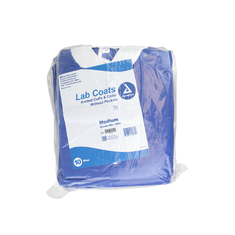 dynarex disposable lab coats without pockets