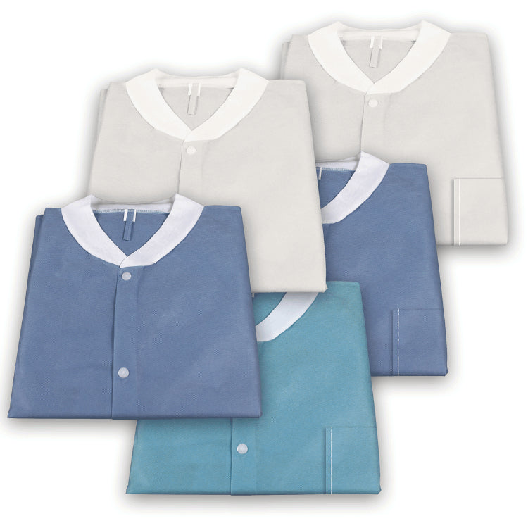 dynarex disposable lab coats without pockets