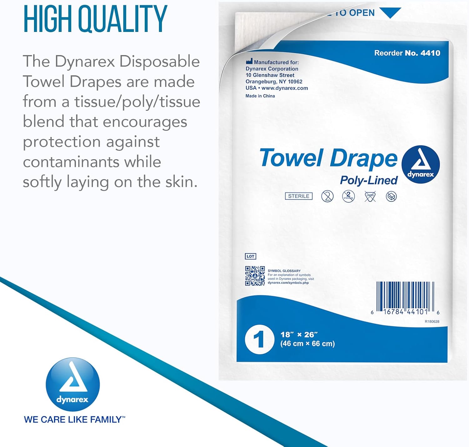 dynarex disposable towel drapes sterile 50bx 6cs