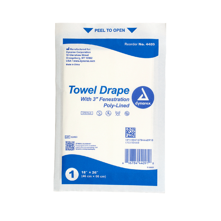 dynarex disposable towel drapes sterile 50bx 6cs