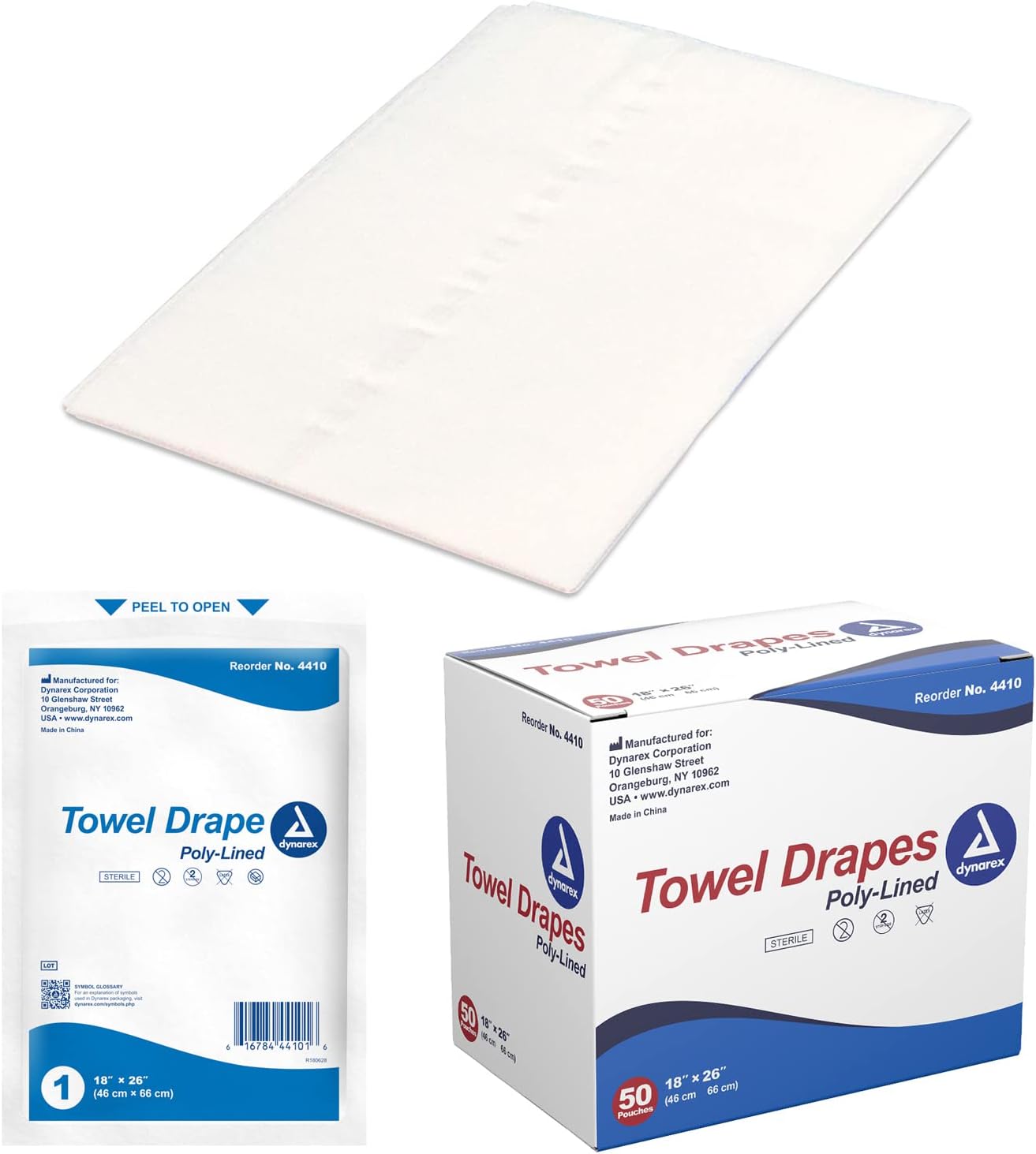 dynarex disposable towel drapes sterile 50bx 6cs