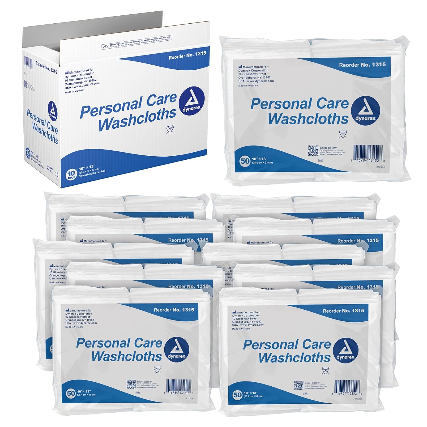 dynarex disposable washcloth 10 x 13 inch dynarex washcloth mk837502ea