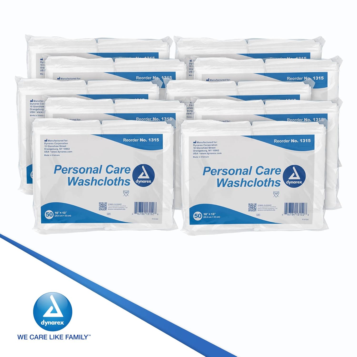 dynarex disposable washcloth 10 x 13 inch dynarex washcloth mk837502ea