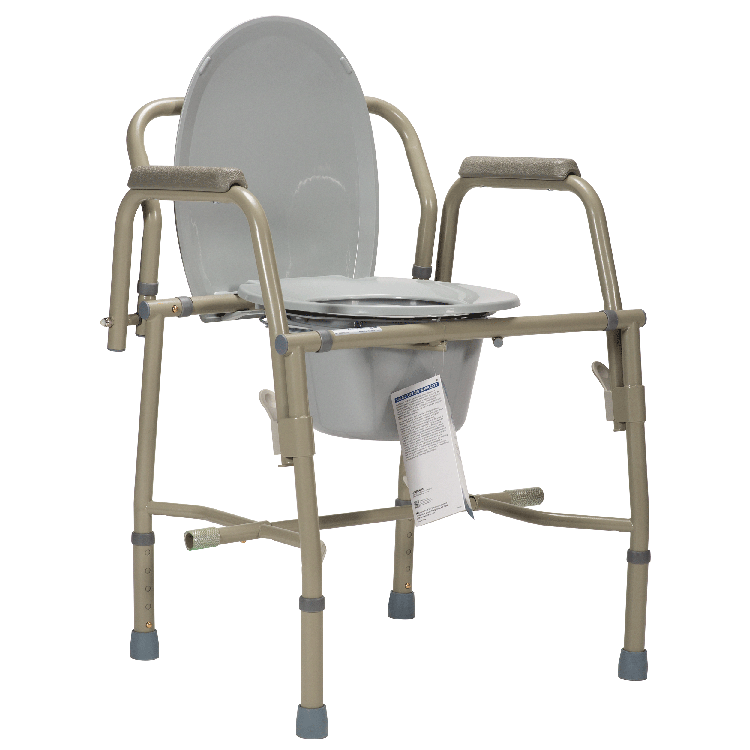 dynarex drop arm folding commode