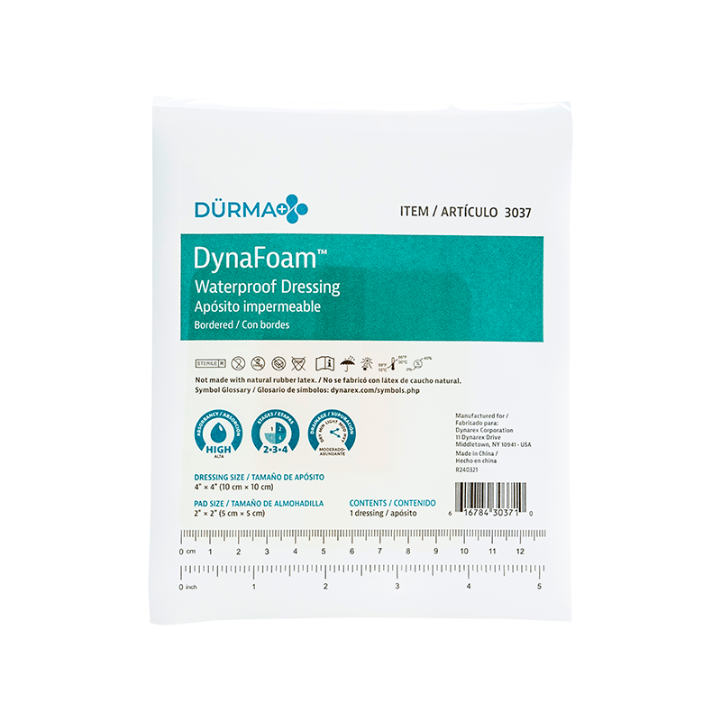 dynarex dynafoam waterproof bordered foam dressing