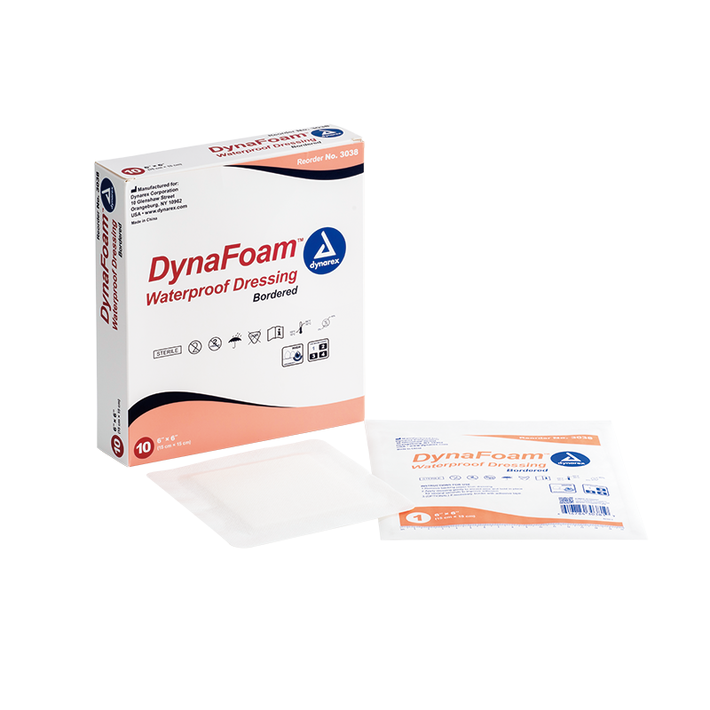 dynarex dynafoam waterproof bordered foam dressing