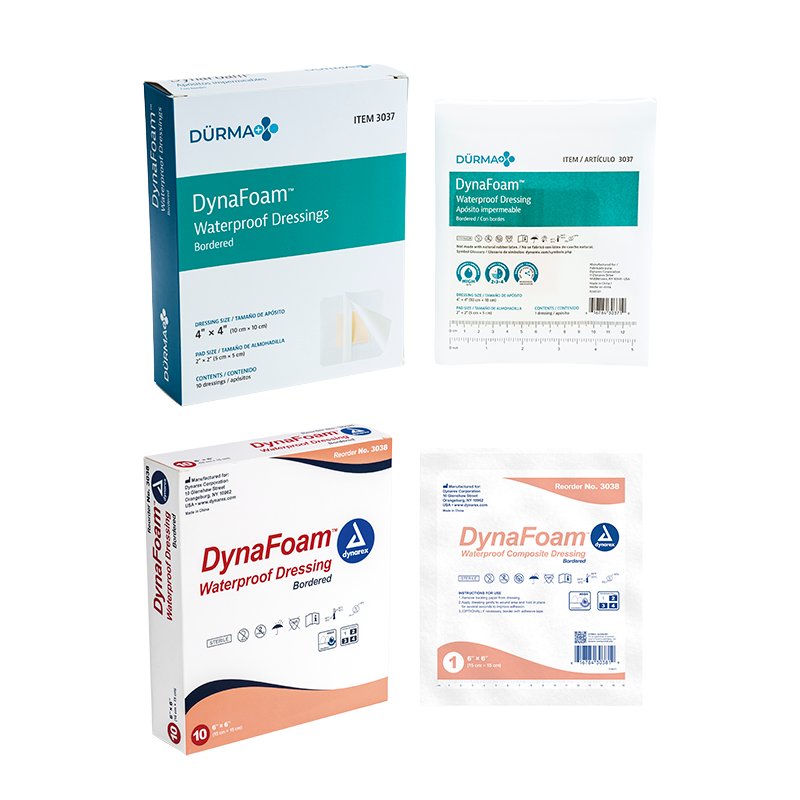 dynarex dynafoam waterproof bordered foam dressing