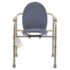 dynarex elongated folding bedside commode bulk packed