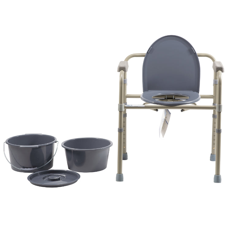 dynarex folding bedside commode