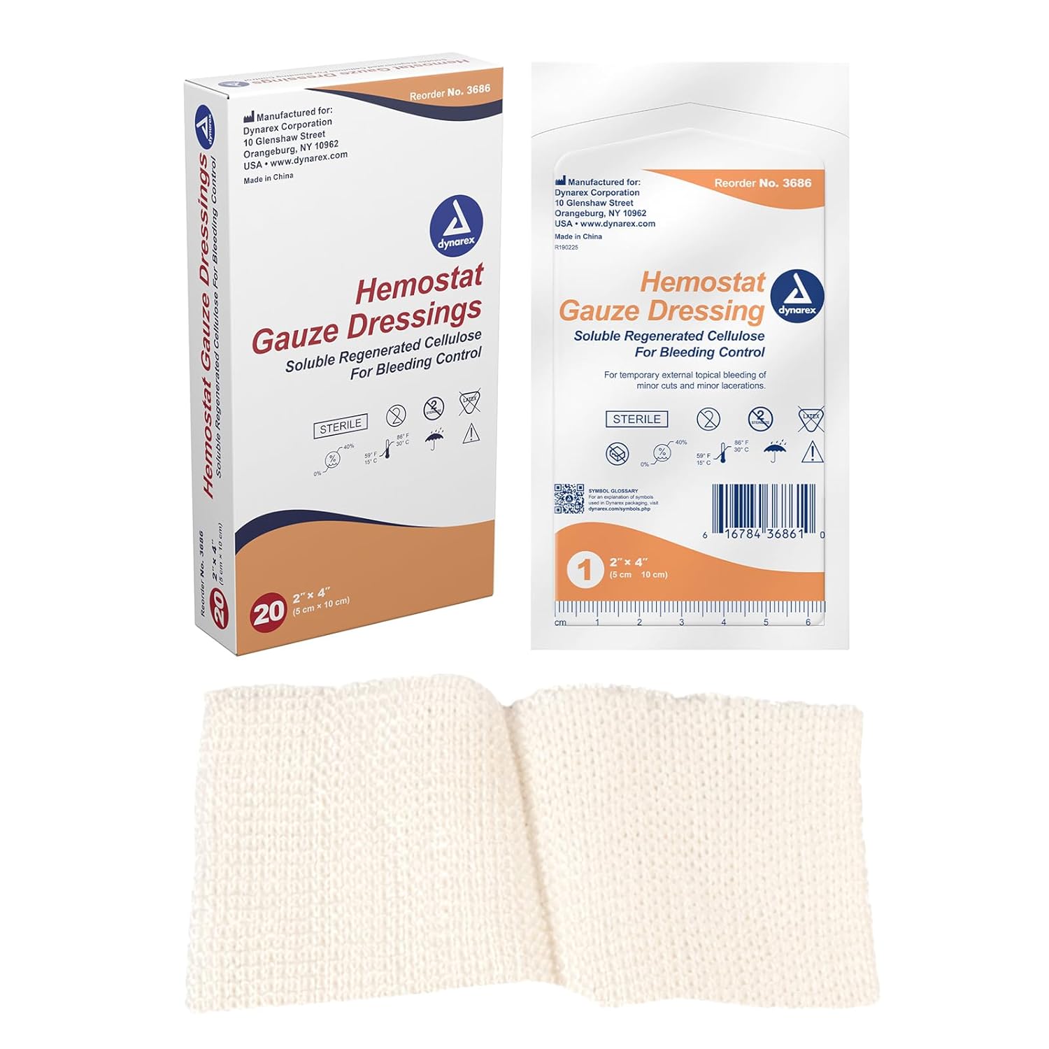 dynarex hemostat gauze dressings