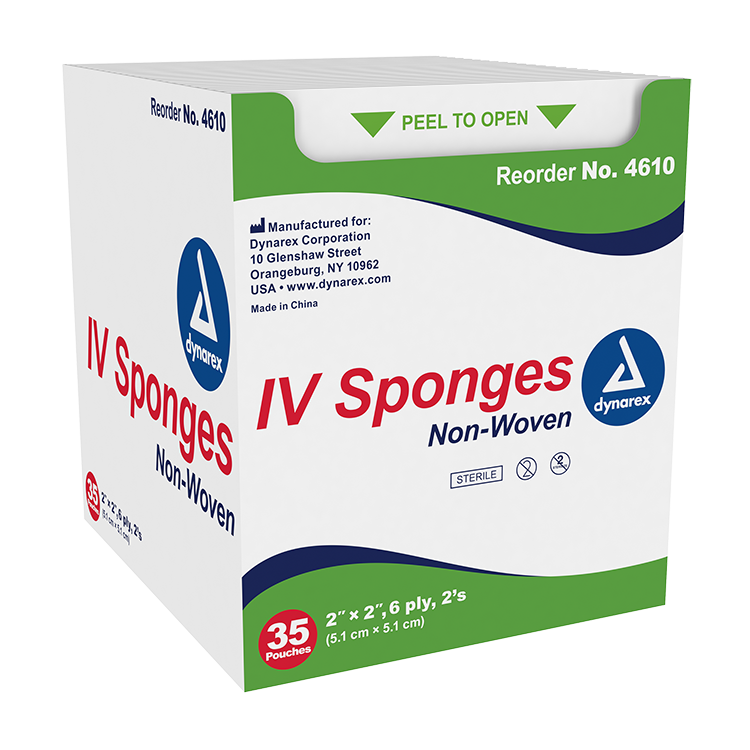 dynarex iv sponge pack type 35 case per box