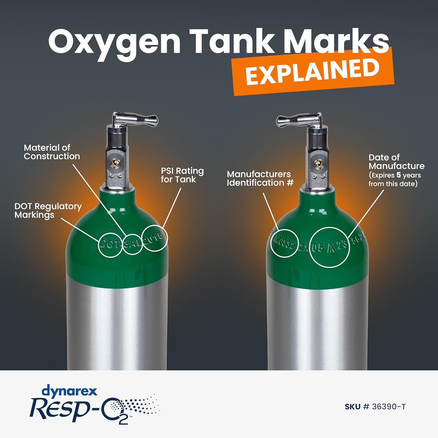 dynarex m24 oxygen e cylinder post valve
