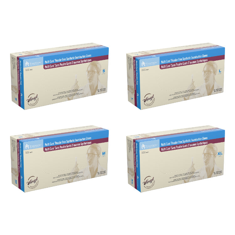 dynarex multi care vinyl exam gloves powder free