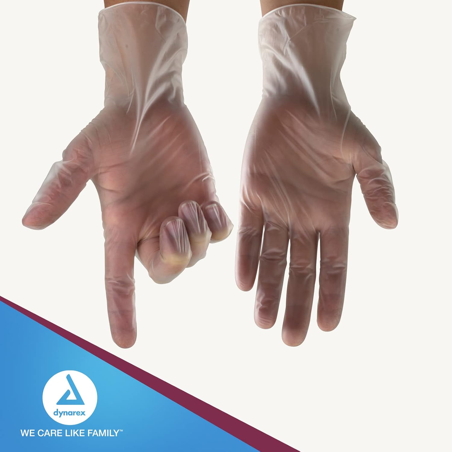 dynarex multi care vinyl exam gloves powder free