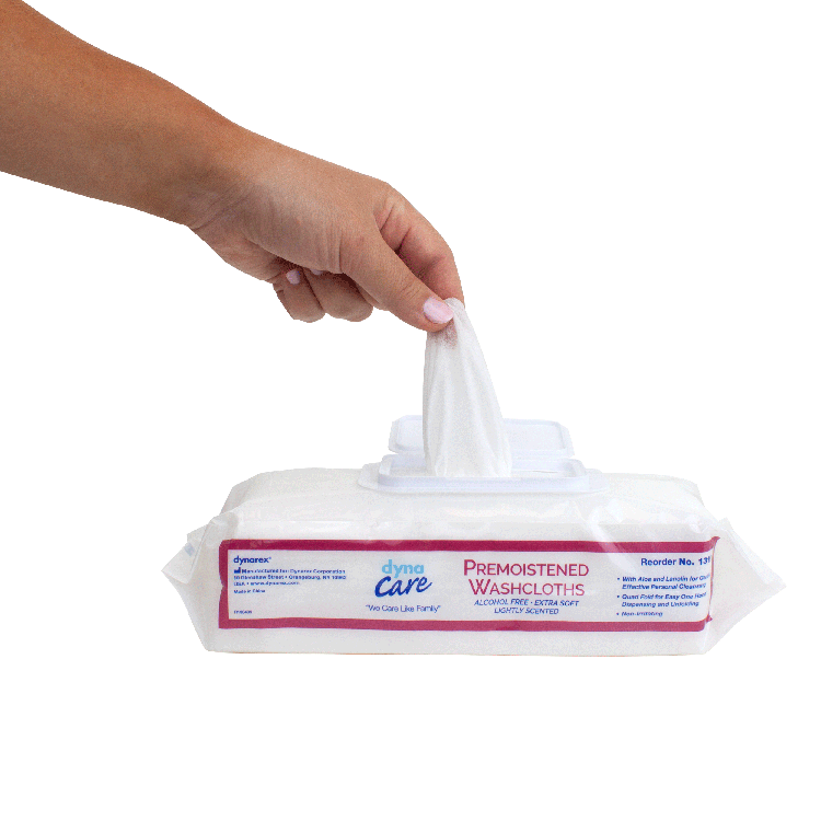 dynarex personal cleansing washcloth wet wipes