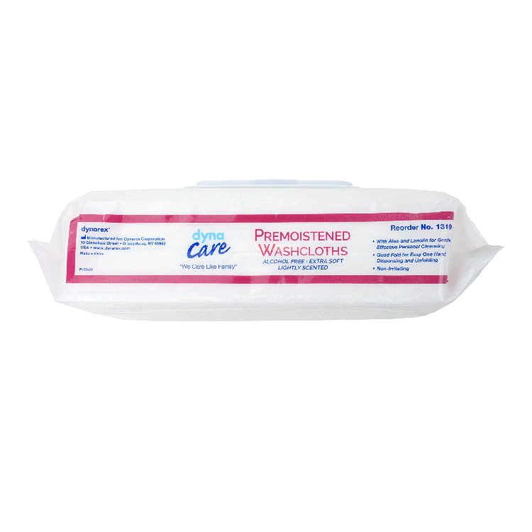 dynarex personal cleansing washcloth wet wipes