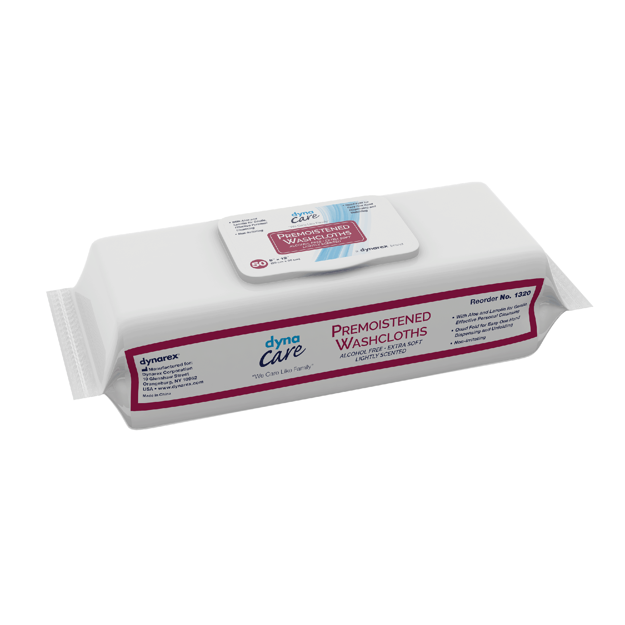 dynarex personal cleansing washcloth wet wipes