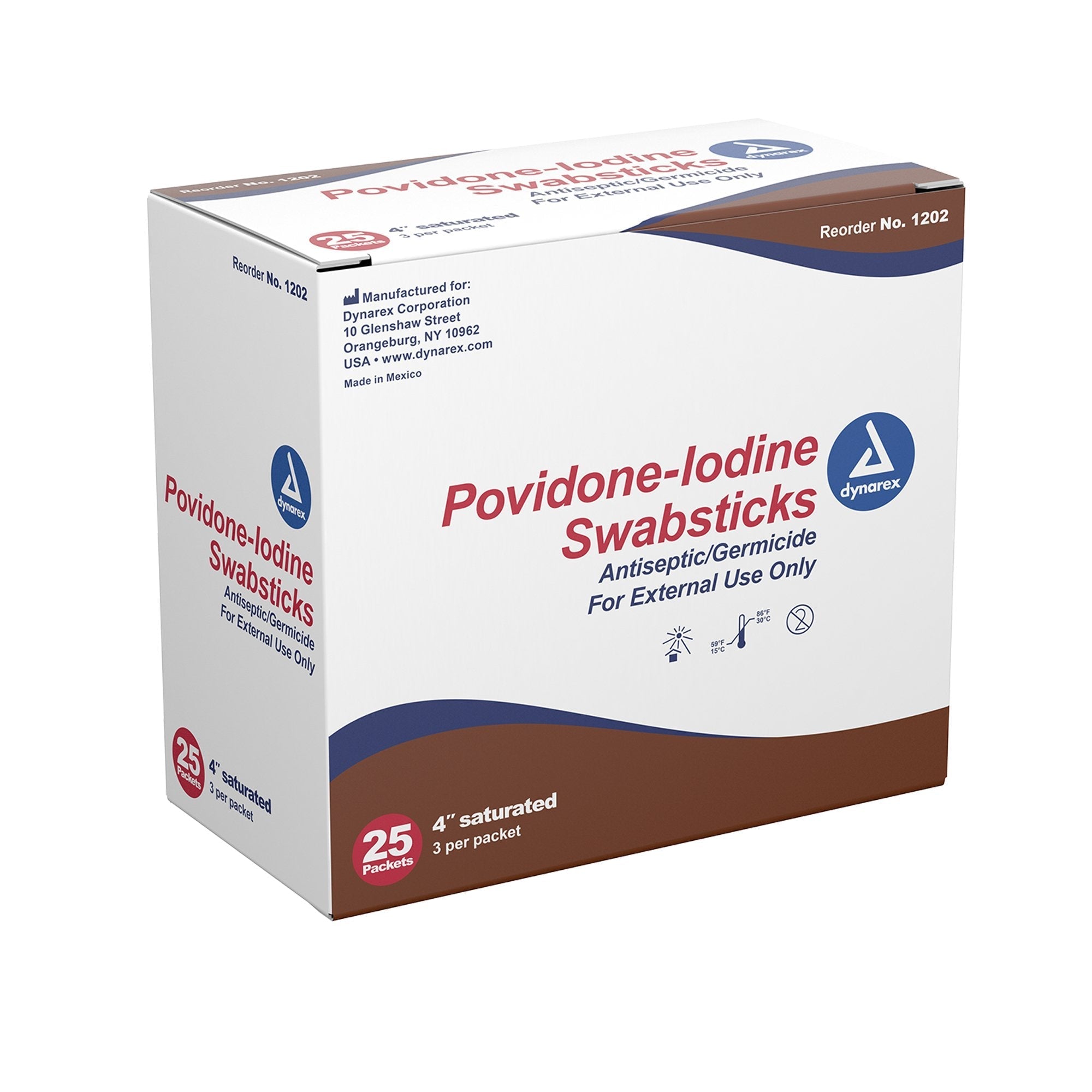 dynarex povidone iodine swabsticks 0 impregnated swabstick mk1140933bx